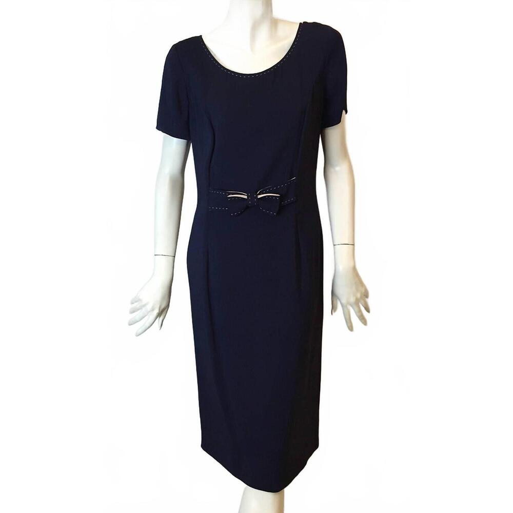 NEW MARIELLA BURANI women's bow band short dress in navy